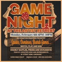 game night at the artist retreat